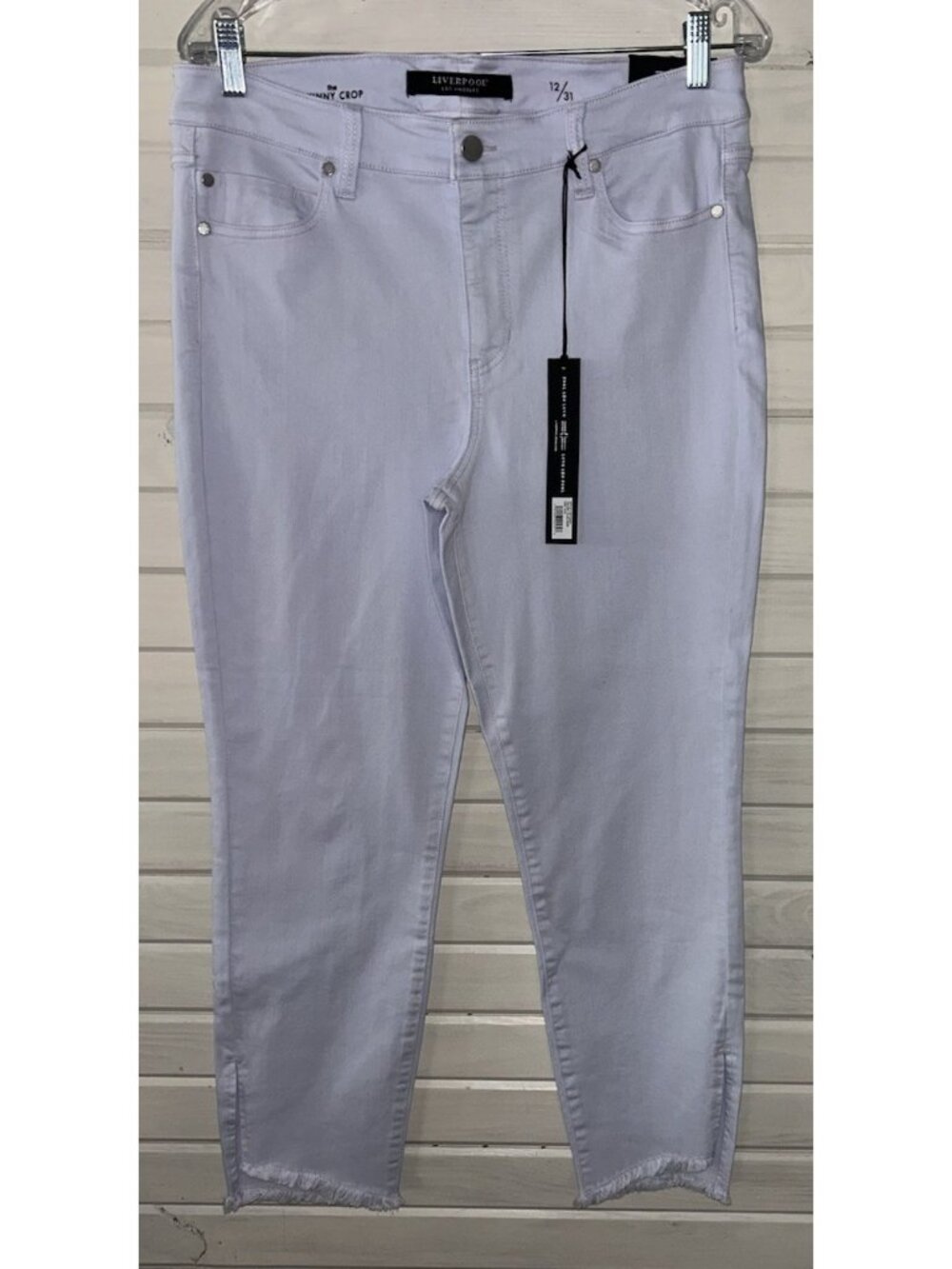 NWT Liverpool Sz 12/31 Abby Skinny Crop Jeans Lilac Rose Purple Denim Stretch